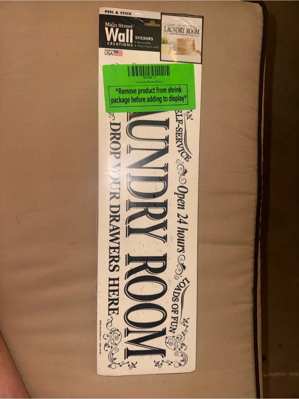 🆕 12 SHEETS Laundry Room Peel Stick Sign RESELL NWT